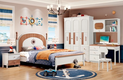 奶油风青少年儿童床6525#