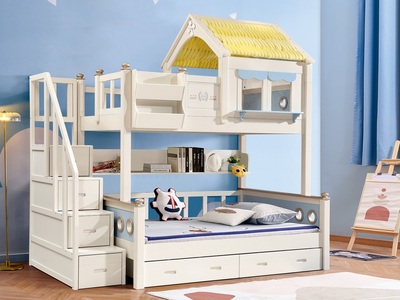 轻奢风青少年儿童床2208#子母床（小屋）